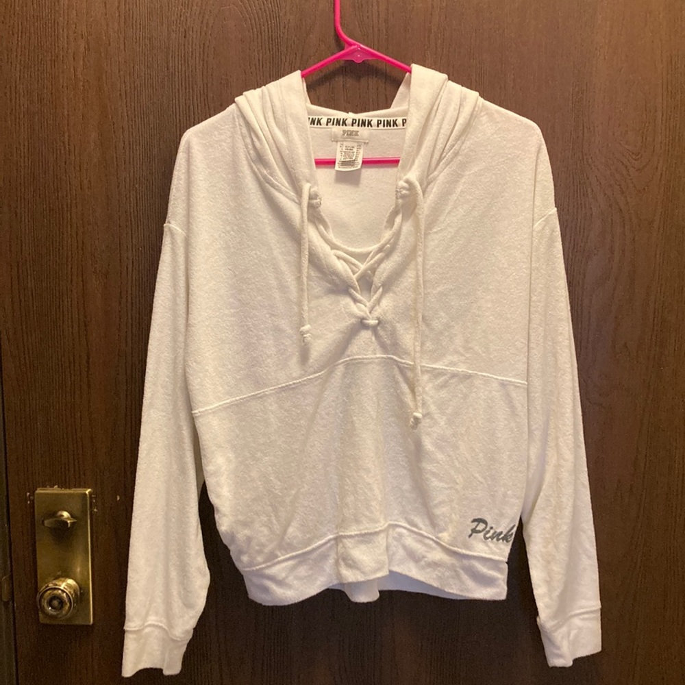 Sp Pink white terry cloth top